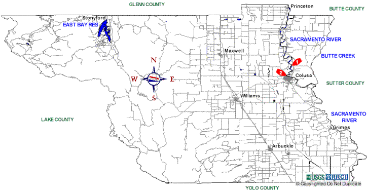 Clickable Colusa County Map to locate detailed Boat Launching Ramp information  